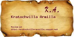 Kratochvilla Armilla névjegykártya
